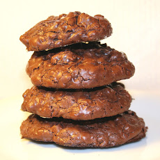 Chewy chocolate cookies with Rum-soaked raisins