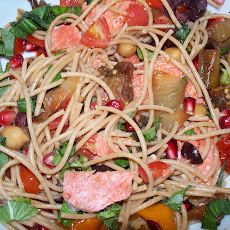Salmon and Vegetable Chickpea Pasta Bowl