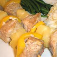 Pork Skewers With Pineapple-Scallion Rice