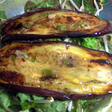 Eggplant Salad With Miso Ginger Dressing