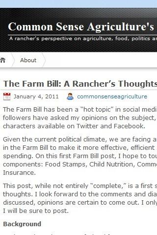 Common Sense Agriculture Blog