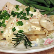 Chicken Carbonara Farfalle With Shrimp