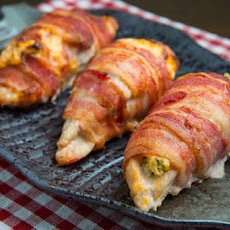 Bacon Wrapped Jalapeno Popper Stuffed Chicken