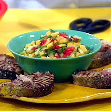 Mahi Mahi Steaks with Mango Salsa and Curry Couscous