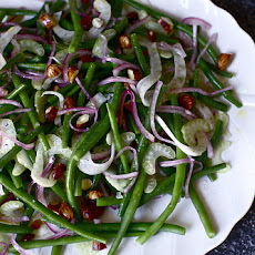 Green Bean Salad with Pickled Red Onions and Fried Almonds