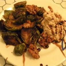 Brussel Sprouts Roasted with Vanilla Bean Paste, Toasted Walnuts and Balsamic Whipping Cream