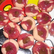 Raspberry Almond Kiss Cookies
