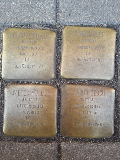 Stolpersteine Lütgens, Müller,Tesch und Wolff