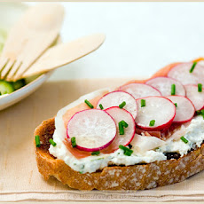 Honey and Prosciutto Tartine, Fennel and Zucchini Salad