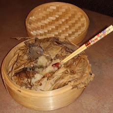 Steamed Rice Wrapped in Lotus Leaf With Sweet Chinese Pork Sausa