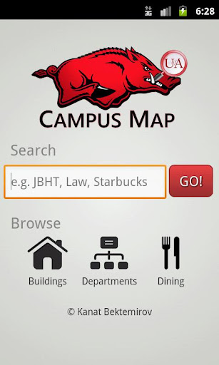 Univers of Arkansas Campus Map