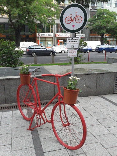 Bycicle Statue with Flowers
