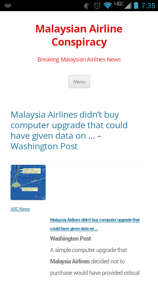 Android application Malaysian Airline News screenshort