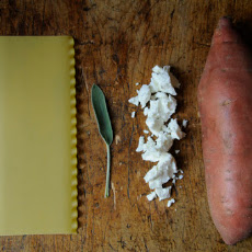 Sweet Potato, Goat Cheese and Sage Pasta Pile-up