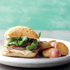 Chicken, Onion, and Mozzarella Sandwiches with Roasted Potatoes