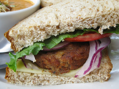 Black-Eyed Pea Cake Sandwich at B.Matthews Eatery in Savannah, Georgia