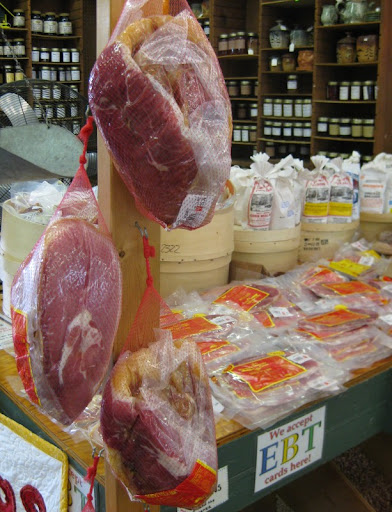 Cured Pork Products at the WNC Farmer's Market near Asheville, North Carolina