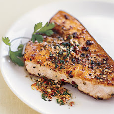 Pan-Roasted Swordfish Steaks with Mixed-Peppercorn Butter
