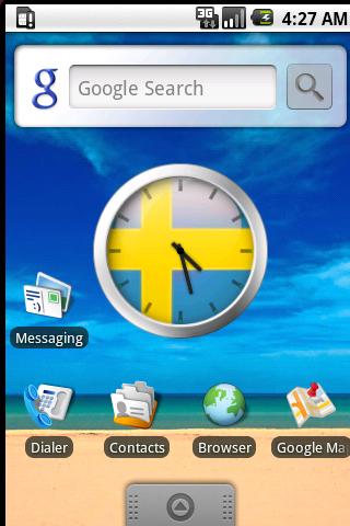 【免費個人化App】Swedish Flag Clock Widget-APP點子