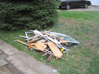 The rubble pile from just one of the old windows - a lot more than you’d expect!
