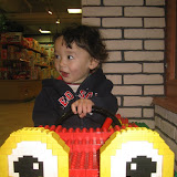 Eidan in a lego car at the I-Setan toy store, in Kichijoji Eidan in a lego car at the I-Setan toy store, in Kichijoji