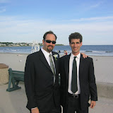 Lew and Mike, just before Lew got married, at 1st beach in Newport