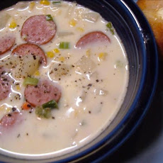 30 Minute Smoked Sausage and Corn Chowder