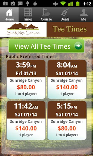 SunRidge Canyon Tee Times