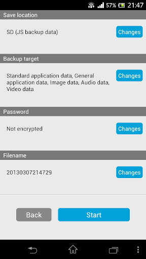 js-backup for android screenshot
