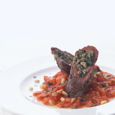 Beef Rolls with Parmesan, Pine Nuts, Olives, and Capers