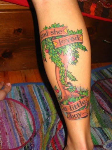 I have never noticed that he had a tattoo of The Giving Tree before. I have never noticed that he had a tattoo of The Giving Tree before.