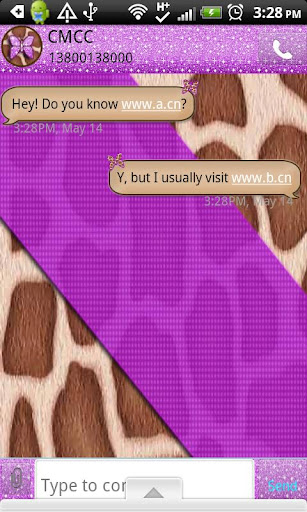 GO SMS THEME PurpleGiraffe