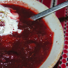 Rote Grütze, or Red Grits, with White Wine