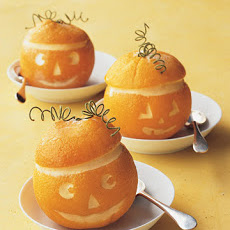 Orange Jack-o'-Lanterns with Sorbet