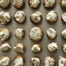 Goat Cheese, Pancetta, and Chive Stuffed Mushrooms
