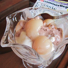 Lychees & Ice Cream (With and Without Frangelico or Amaretto