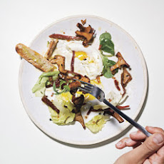 Warm Chanterelle Salad with Speck and Poached Eggs
