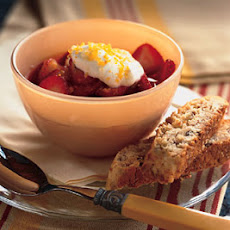 Strawberries with Lemon Sugar and Lavender Syrup