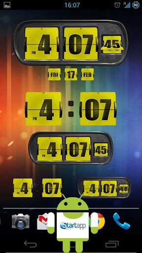 3D Animated Flip Clock YELLOW