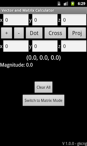 Vector and Matrix Calculator