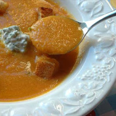 Carrot and Red Lentil Soup with Parsley Cream