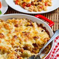 Goat Cheese, Roasted Red Pepper and Kalamata Olive Mac n Cheese