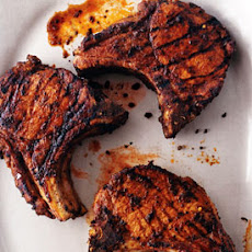Grilled Giant Pork Chops with Adobo Paste