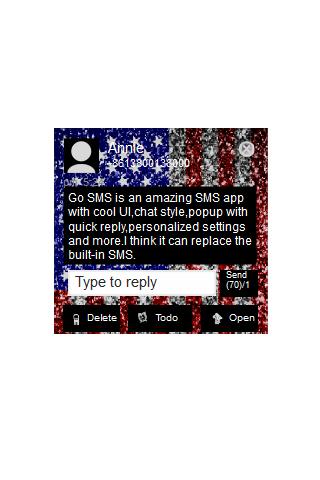 【免費個人化App】GO SMS Theme - USA Glitter-APP點子