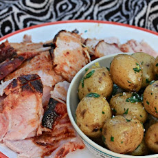 Spiced Sour Cherry-Glazed Ham With Parsley Potatoes