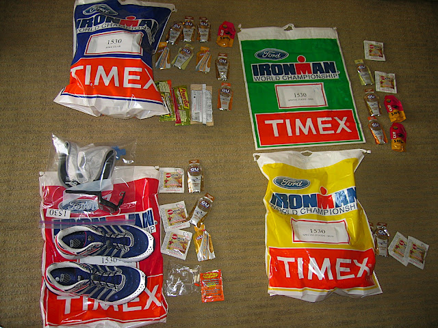 all the race bags set up