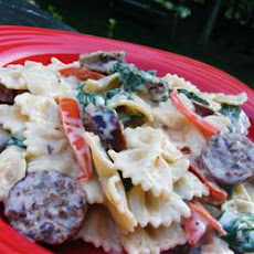Bow Tie Pasta with Sausage and Spinach