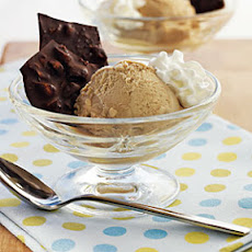Coffee Ice-Cream Sundae with Dark Chocolate-Sea Salt Almond Bark
