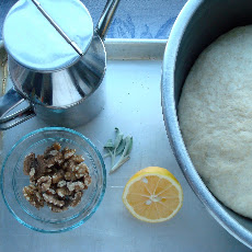 Glazed Shallot, Walnut and Goat-Cheese Pizza
