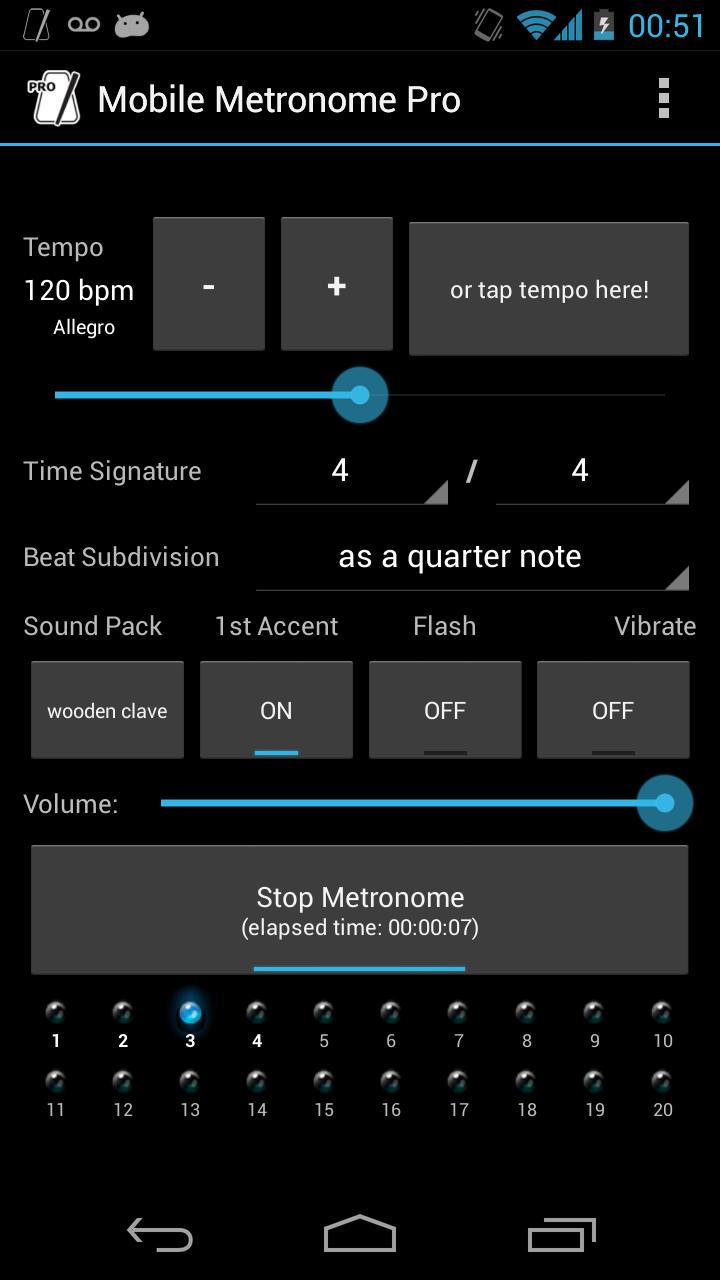 Android application Mobile Metronome Pro screenshort